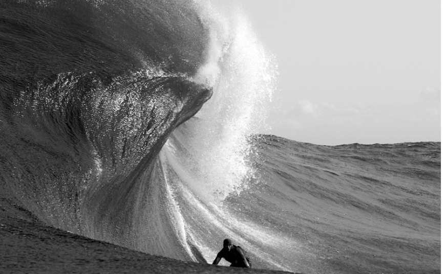 Big wave surfer Justen Allport tackling a monster