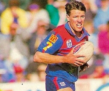 Halfback Matthew Rodwell starring for the Newcastle Knights.